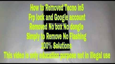 Tecno in5 Frp Removed Google account Removed No box No dongle only follow this video easily removed