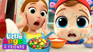 Mix - Oh no! Baby John's Messy Pat A Cake | @LittleAngel And Friends Kid Songs