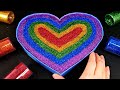 Satisfying Video How to make Rainbow Glitter Heart Slime Mixing All My Slime Smoothie Cutting ASMR