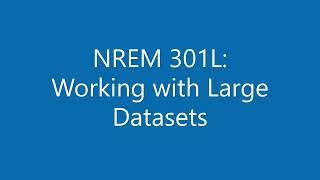 Famous NREM 301L: Working with GHG Data Wealth