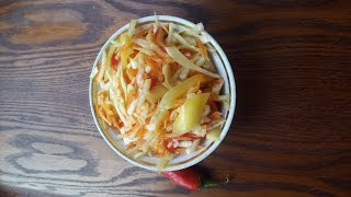 маринованная капуста на зиму, кисло-сладкий капустный салат по графски, простой и понятный рецепт