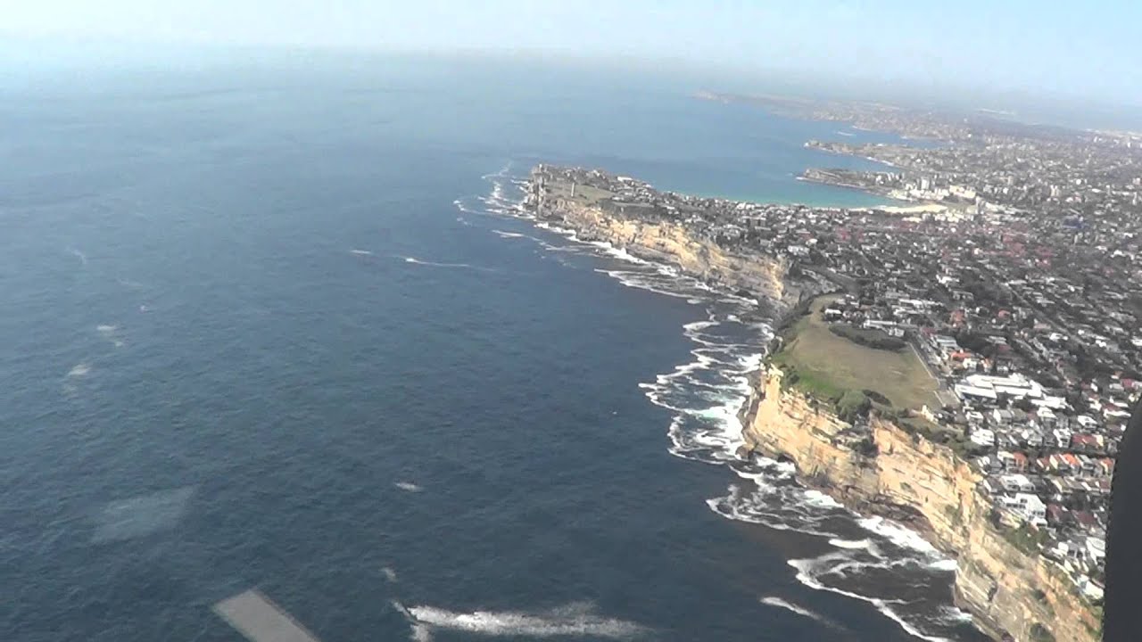 Flying over Sydney