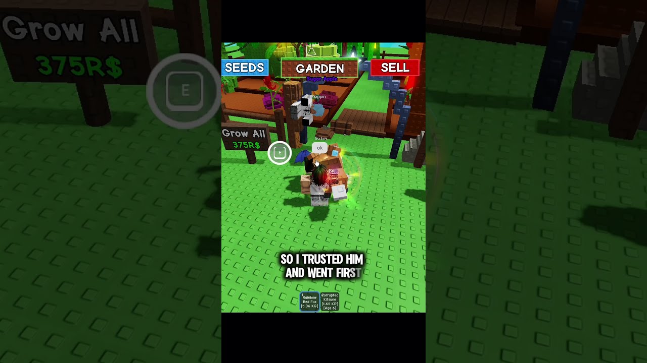 Omg I Got Kitsune From Trade In Grow A Garden Roblox Growagarden Shorts Viralvideo
