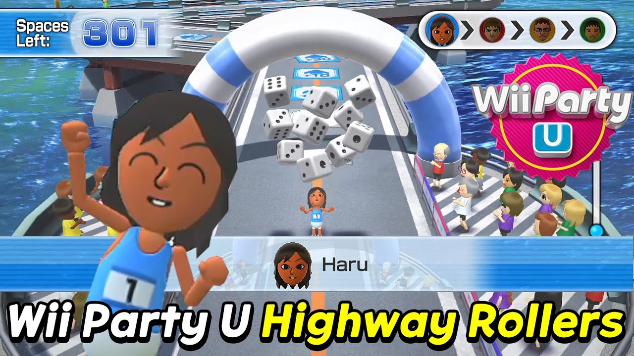 Wii Party U | Highway Rollers | Haru Vs Mark Vs Sho Vs Bernd | Advanced com | AlexGamingTV