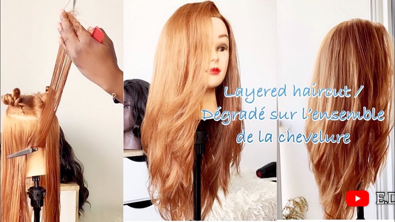 Coupe dégradée cheveux longs /Layered Haircut Long Hair - YouTube