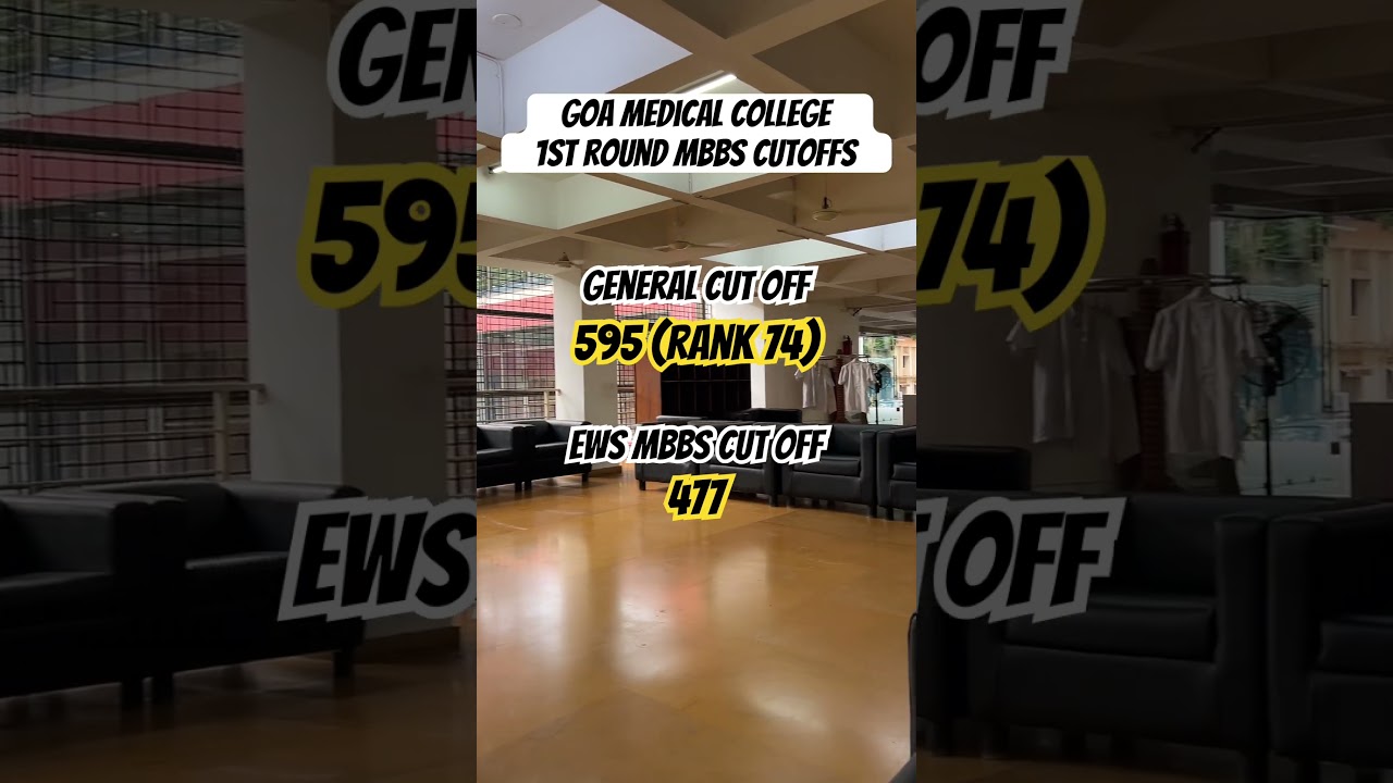 Goa medical college MBBS Cutoffs Round 1 
