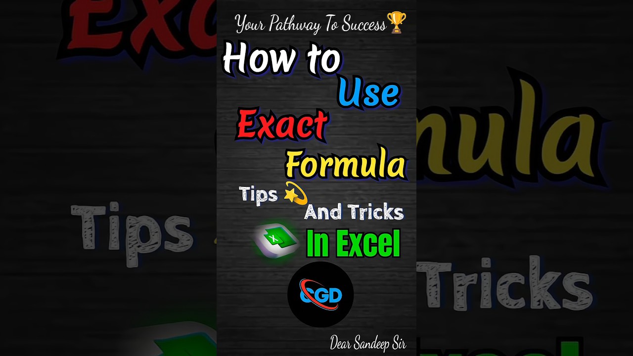 Ms Excel में  exact formula का उपयोग करना सीखें।। 