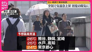 【初夏の陽気】全国で気温急上昇　東京都心は30日朝から20℃を超え　広い範囲で黄砂観測