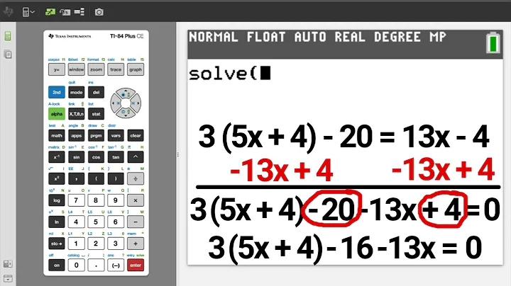 One Way to Solve One Variable Linear Equations on the TI 84 Plus CE