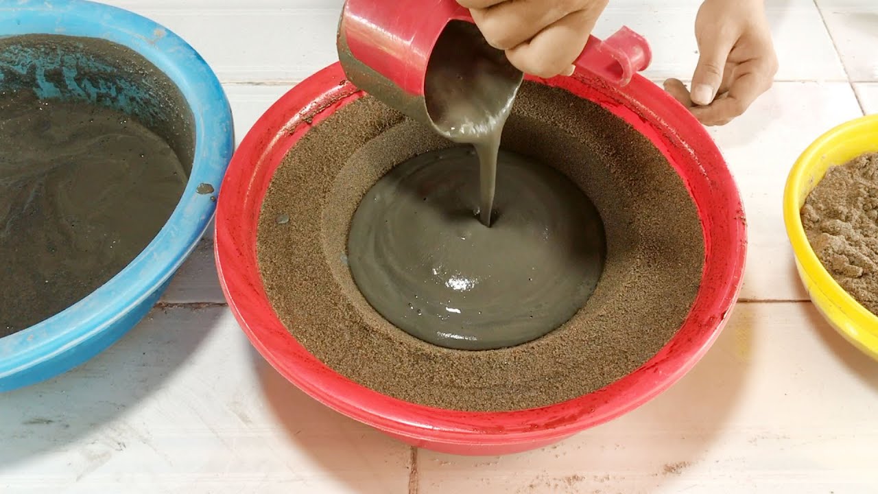 Very nice and easy - How to make extremely simple cement pots at home
