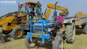 Jcb 3dx Machine Loading Mud in Powertrack 434 Ds Plus Tractor | Jcb Tractor Cartoon Video | Jcb Jcp
