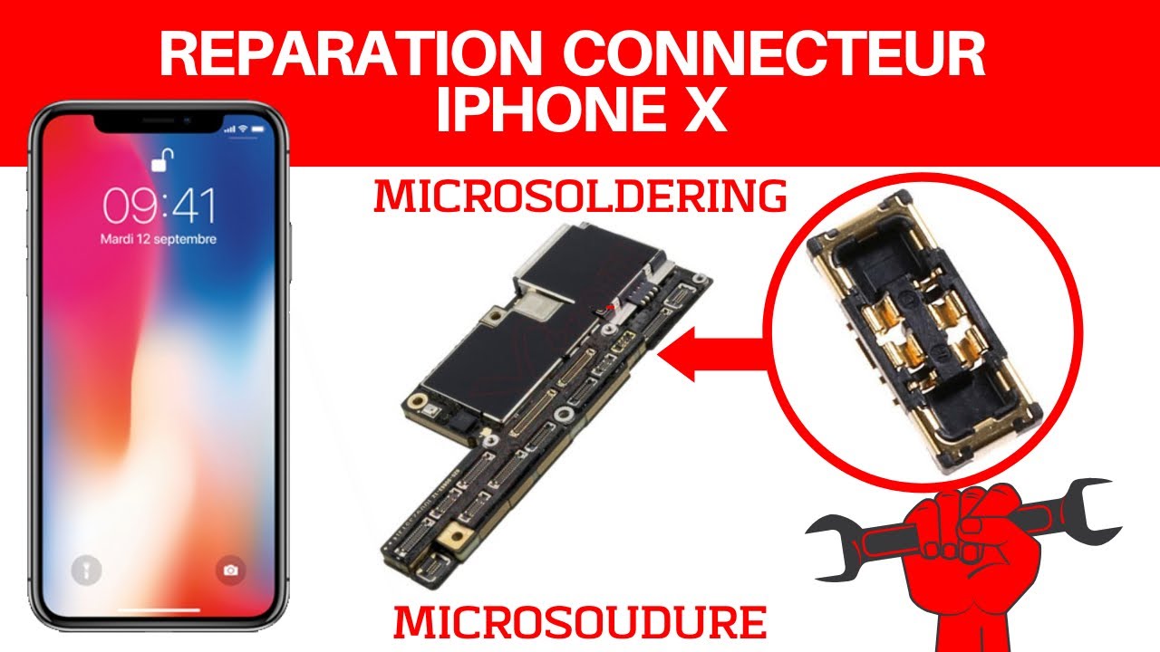 Réparation Micro Soudure Connecteur FPC Batterie iPhone X