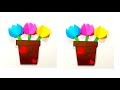hacer TARJETA DE MACETA DE FLORES con papel para regalar - tarjetas de regalo manualidad de papel