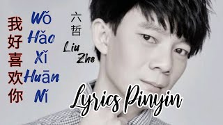 Video thumbnail of "Wo Hao Xi Huan Ni 我好喜欢你 Lyrics Pinyin - Liu Zhe 六哲 ( MANDARIN SONG )"