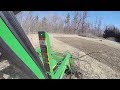 John deere x748  45 loader grapple  cleaning up the apple tree brush  20180325