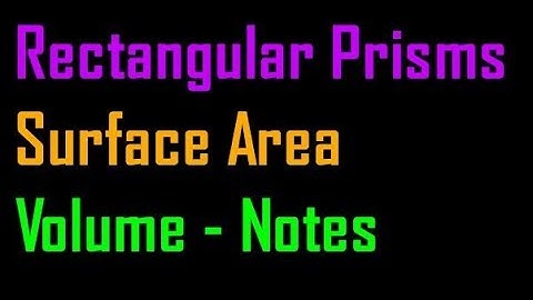 Rectangular Prisms - Surface Area and Volume - Notes