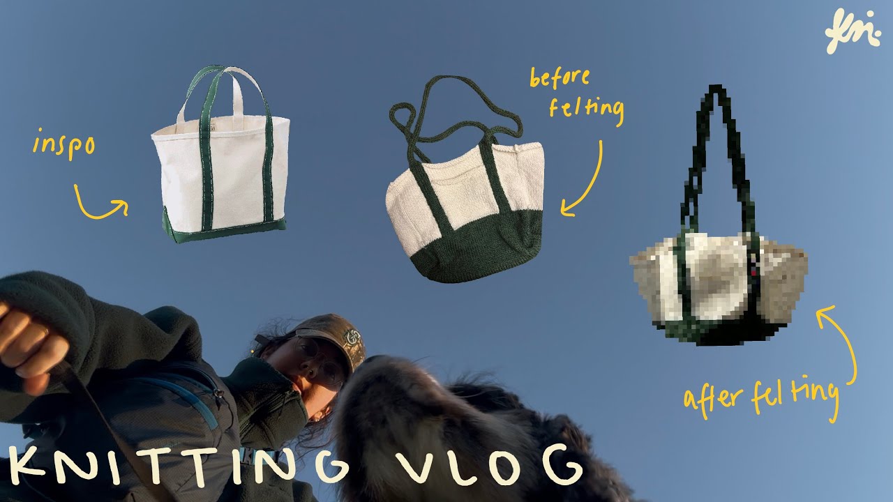 Knitting a Felted Tote Bag - Knitting Vlog