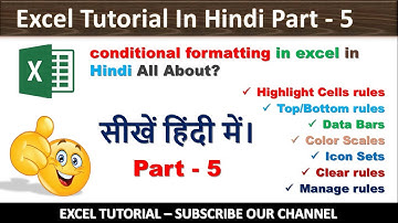 What is conditional formatting in excel in hindi All About? Excel tutorial in hindi - Part -5 | ITHW