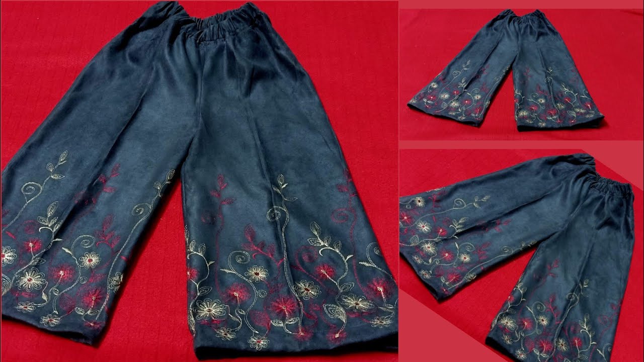 Old cloth convert in to chicken karhaai pleated pant plazzo cutting