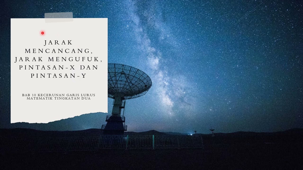 T2 Menentukan jarak mengufuk, jarak mencancang, pintasan-x, pintasan-y