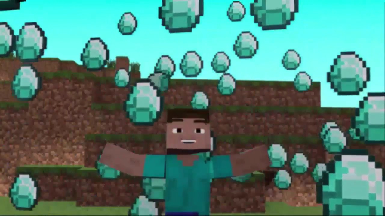 Diamonds Raining Minecraft CLUMSY HEROBRİNE DIAMOND RAIN MİNECRAFT ANİMATİON😂😀 - YouTube