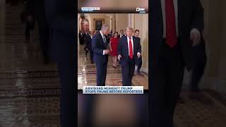 Awkward Capitol Moment: Trump Stops Thune to Address Press
