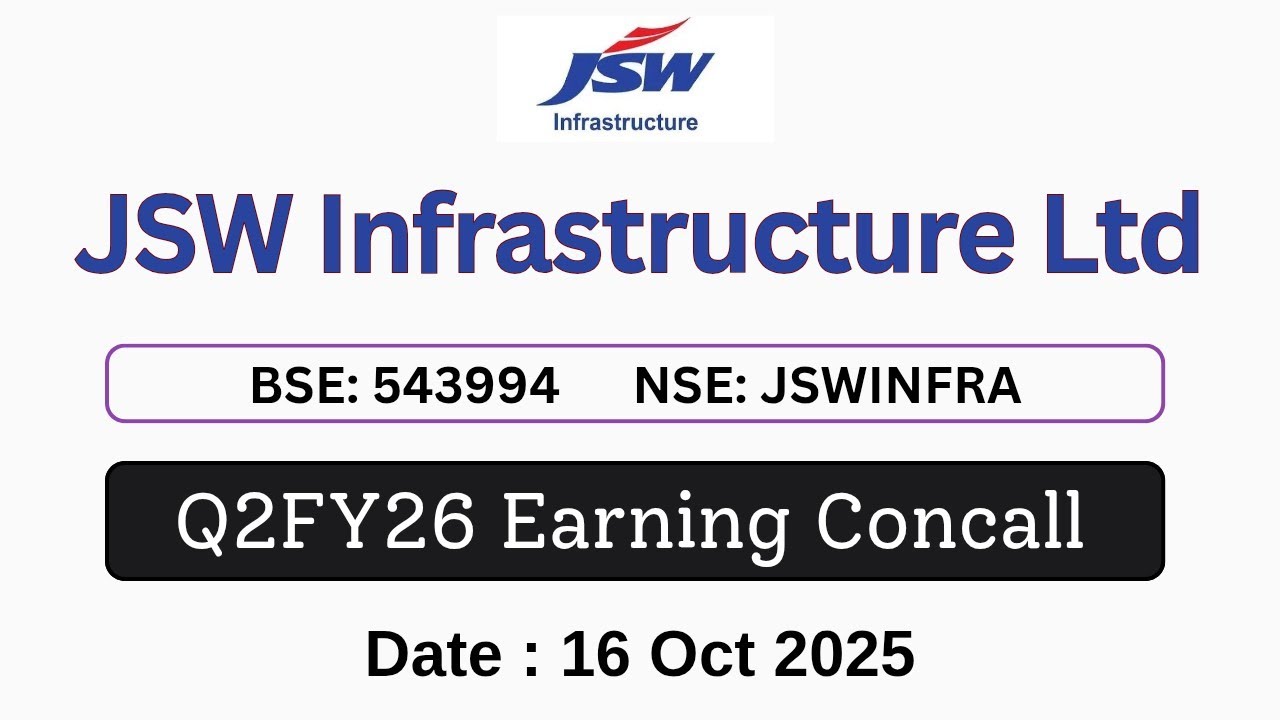 Конференция по итогам квартала 2ФГ26 от JSW Infrastructure | Последние новости о акциях 