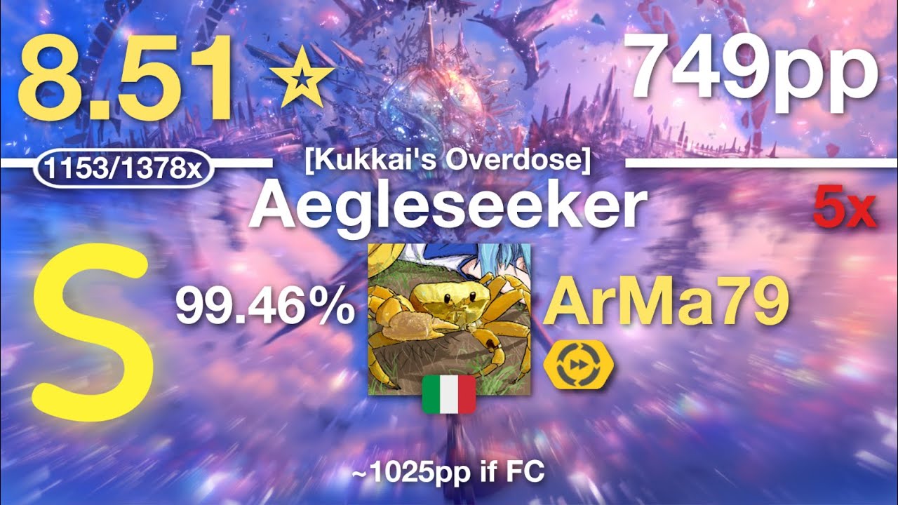 🔔8.5⭐ArMa79 | Silentroom - Aegleseeker [Kukkai's Overdose] +DT 749pp 99.46% 5x (1025pp if FC)