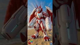 Gammamon → Real-Life Siriusmon ⚙️🔥This evolution is next level insane! #Gammamon #Digimon #aishorts