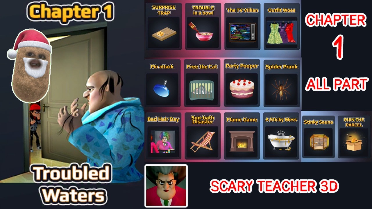 Scary Teacher 3d Chapter 1 all Part | វគ្គ១អ្នកគ្រូធី all Chapter Troubled Waters