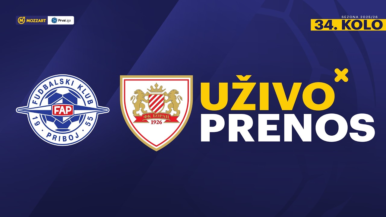 FAP - Borac 1926 Mozzart Bet Prva liga Srbije 2025/26 34. Kolo