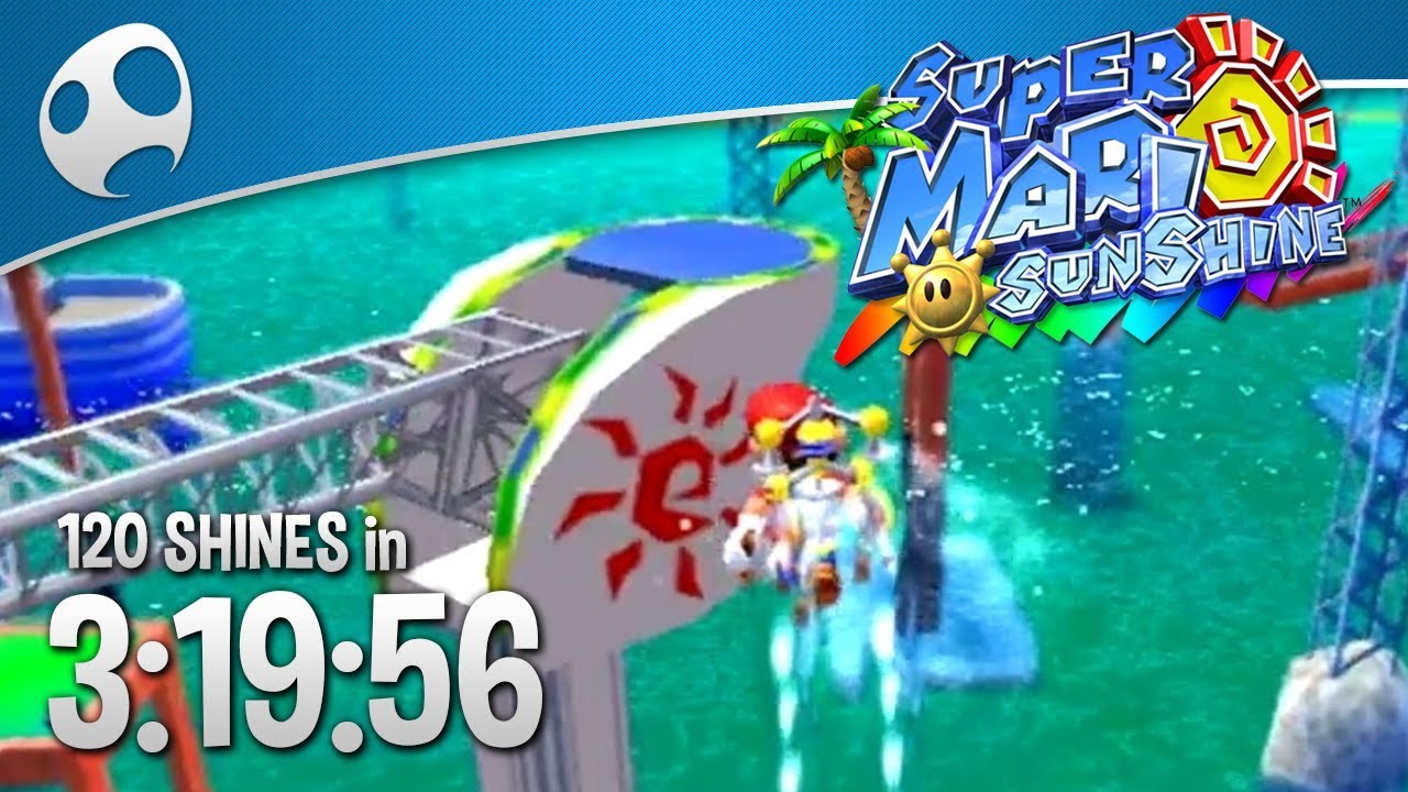 Super Mario Sunshine 120 Shines Speedrun in 3:19:56 - YouTube
