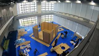 Timelapse Full Building steps of Shigeru Ban's Prototype for Temporary Housing in Turkey