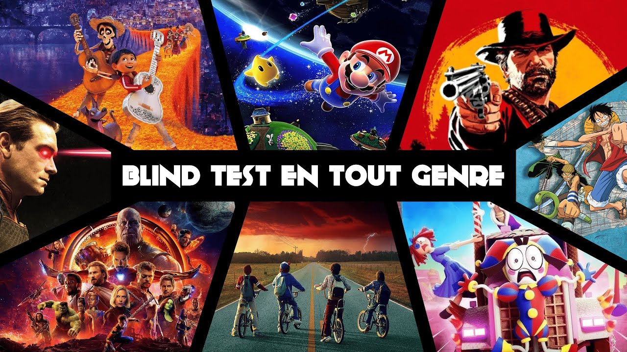 BLIND TEST TOUT GENRE 80 extraits (Film,Série,Jeux Vidéo,Dessin Animé,Animé)