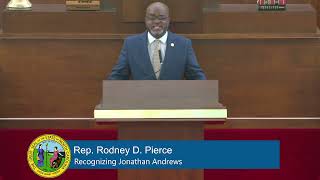 Rep. Pierce Recognizes Jonathan Andrews for Championship Performance in NCHSAA 2-A State Meet