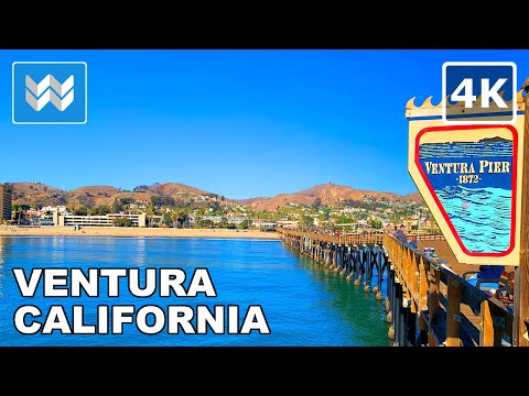 [4K] Downtown Ventura, California USA - Walking Tour & Travel Guide 🎧 Binaural City Sounds