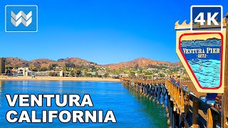 [4K] Downtown Ventura, California USA - Grant Park to Main Street to Beach Pier - Walking Tour Vlog