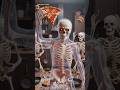 crazy skeleton☠️ play with pizza 🍕 and burger 🍔.  #ai #ytshorts #skeleton #crazy #viral#trending