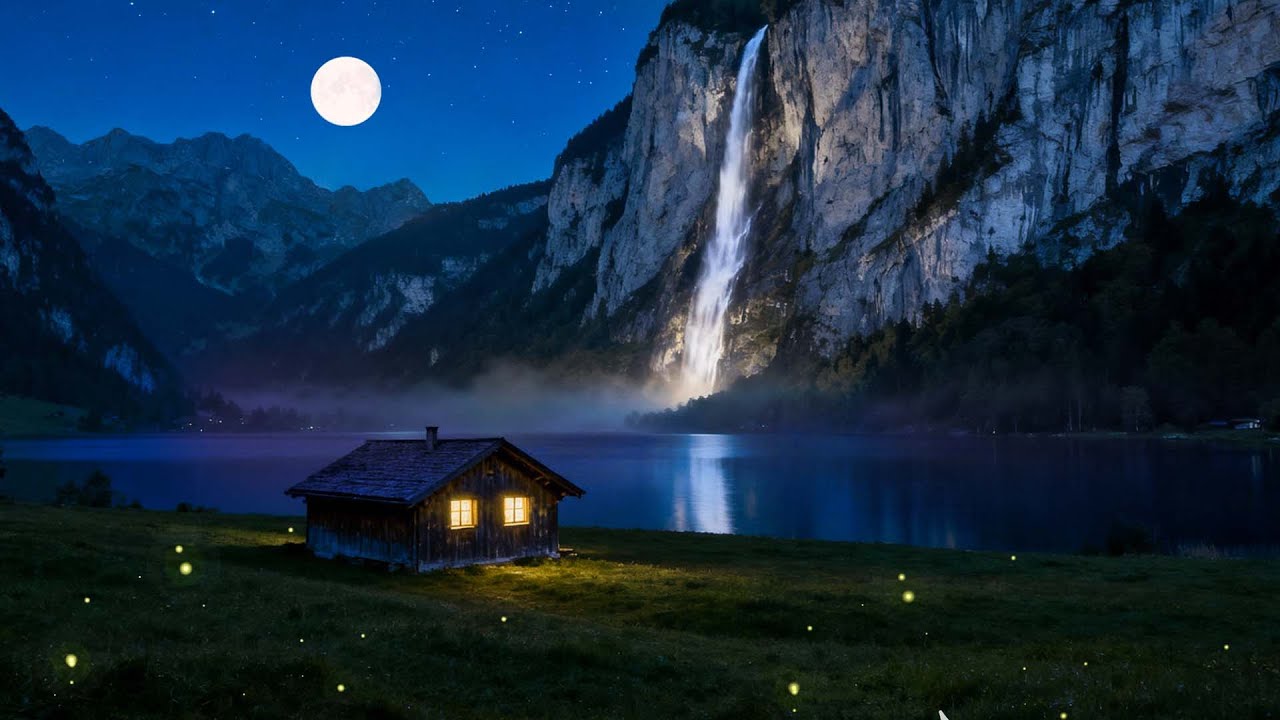 Midnight Valley Piano & Crickets Late Night Sounds for Deep Sleep, Meditation, Stress Relief