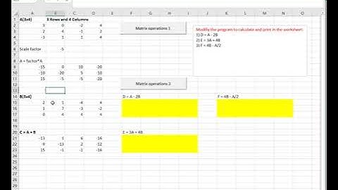 Algebra with matrices (Visual Basic for Applications, VBA)