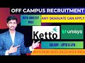 Unisys Recruitment 2024 for Freshers | Ketto Recruitment 2024 | Data Analyst Role | Freshers Hiring