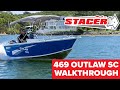 وحدة التحكم الجانبية لدراجة Stacer 469 Outlaw Yamaha F75 شرح 