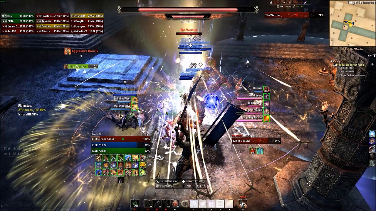 ESO Hoss (Main Tank) ESO Target Dummies vHRC HM (156112 score