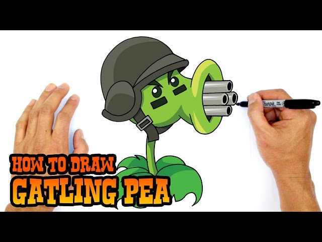 How To Draw Plants Vs Zombies Gatling Pea Myhobbyclass Com