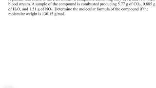 Chapter 3. Chemical Formulas Part 4 - Determining a Molecular Formula from Elemental Analysis Data