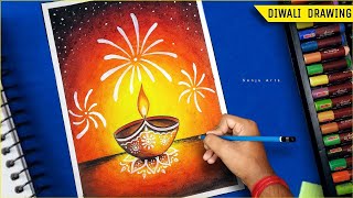 Diwali Drawing Easy with Oil Pastel for beginners | Diwali Drawing | How to Draw Diwali Festival | screenshot 5