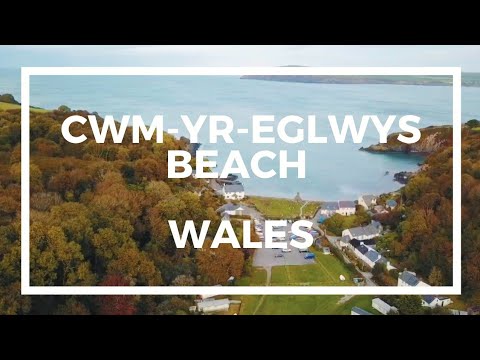 Cwm-yr-Eglwys beach, Wales - Drone footage