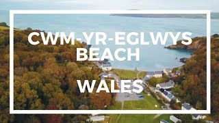 Cwm-yr-Eglwys beach, Wales - Drone footage