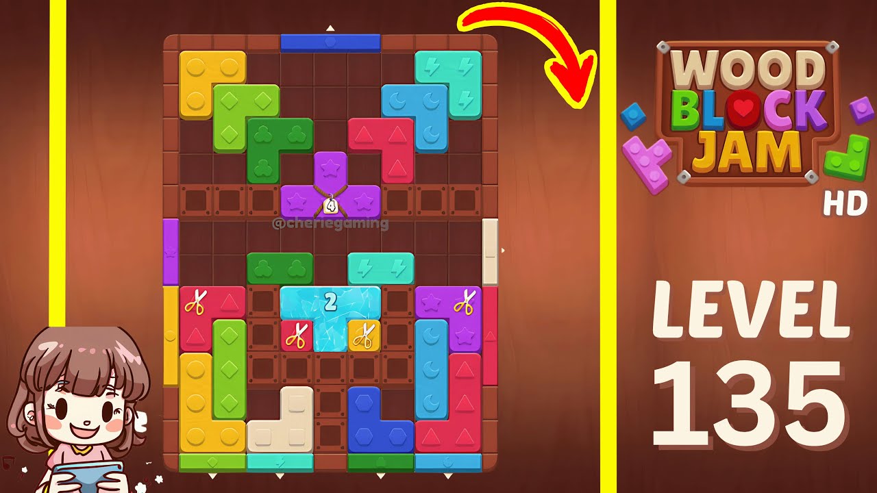 Wood Block Jam Level 135 Solution Walkthrough - YouTube
