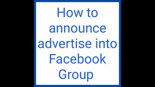 How to announce the Post into Facebook Group